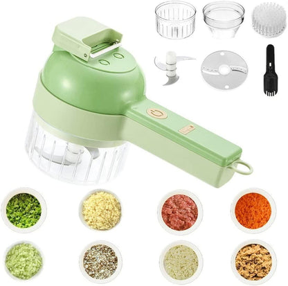 🥕 4-in-1 Portable Electric Vegetable Cutter Set | Wireless Food Chopper