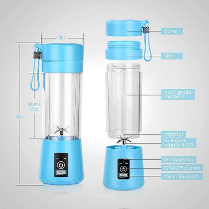 🍓 Portable Electric 6 Blade USB Juice Maker (380ml)