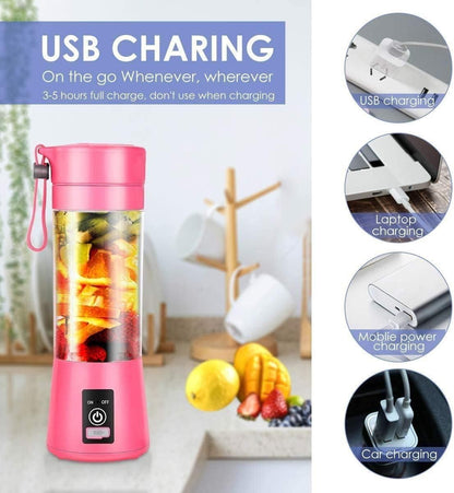 🍓 Portable Electric 6 Blade USB Juice Maker (380ml)