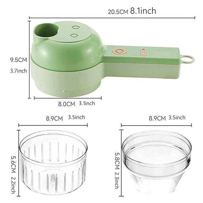 🥕 4-in-1 Portable Electric Vegetable Cutter Set | Wireless Food Chopper
