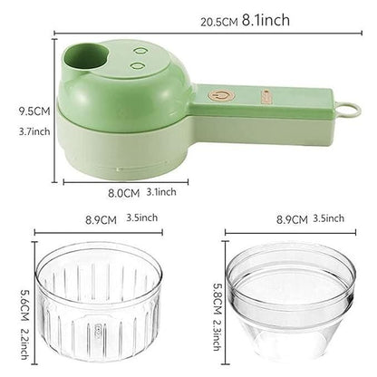 🥕 4-in-1 Portable Electric Vegetable Cutter Set | Wireless Food Chopper