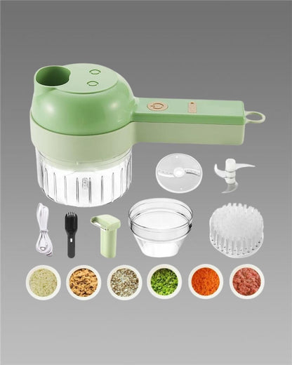 🥕 4-in-1 Portable Electric Vegetable Cutter Set | Wireless Food Chopper
