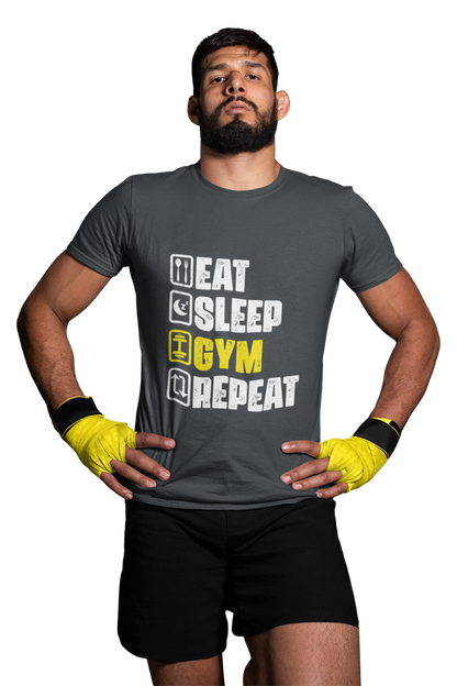 EAT SLEEP GYM REPEAT UNISEX TSHIRT