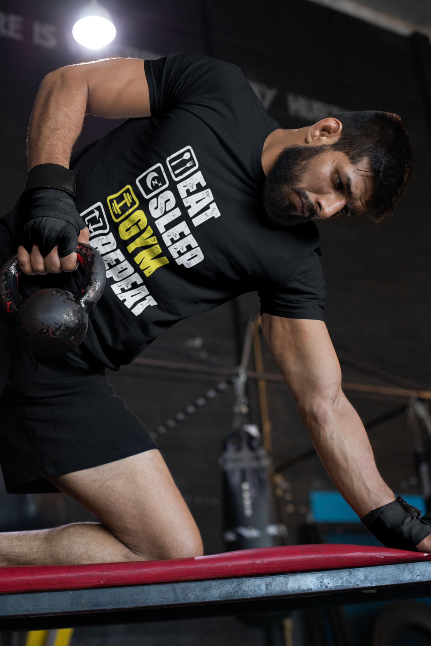 EAT SLEEP GYM REPEAT UNISEX TSHIRT
