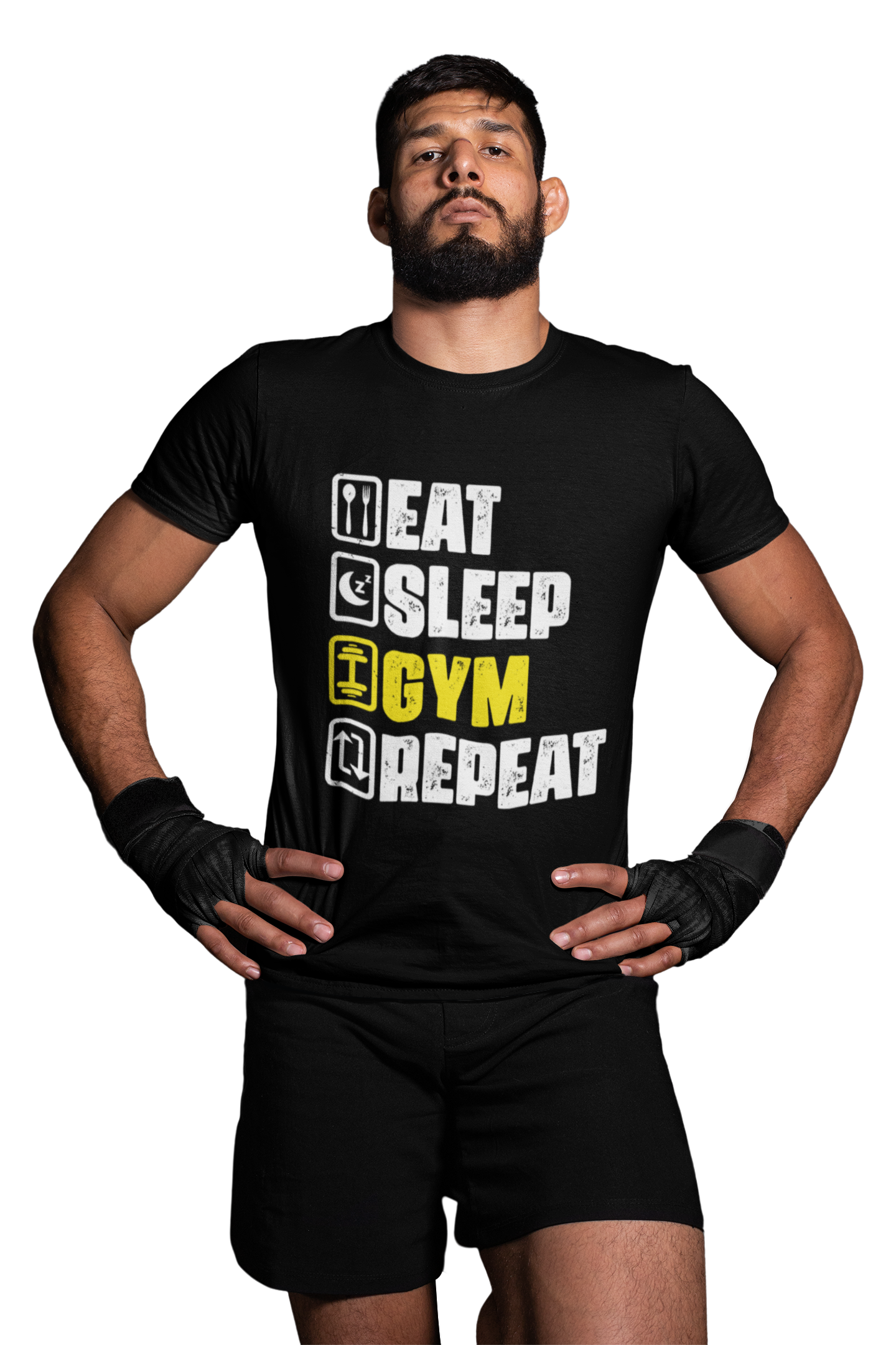 EAT SLEEP GYM REPEAT UNISEX TSHIRT