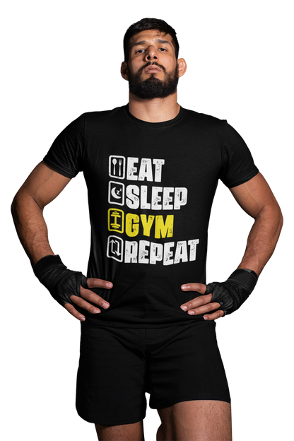 EAT SLEEP GYM REPEAT UNISEX TSHIRT