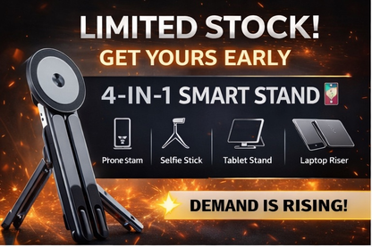 4-in-1 Magnetic 8-Level Adjustable Stand for iPhone, iPad, Tablet & Laptop