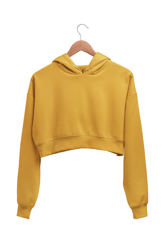 Plain Crop Hoodie For Female