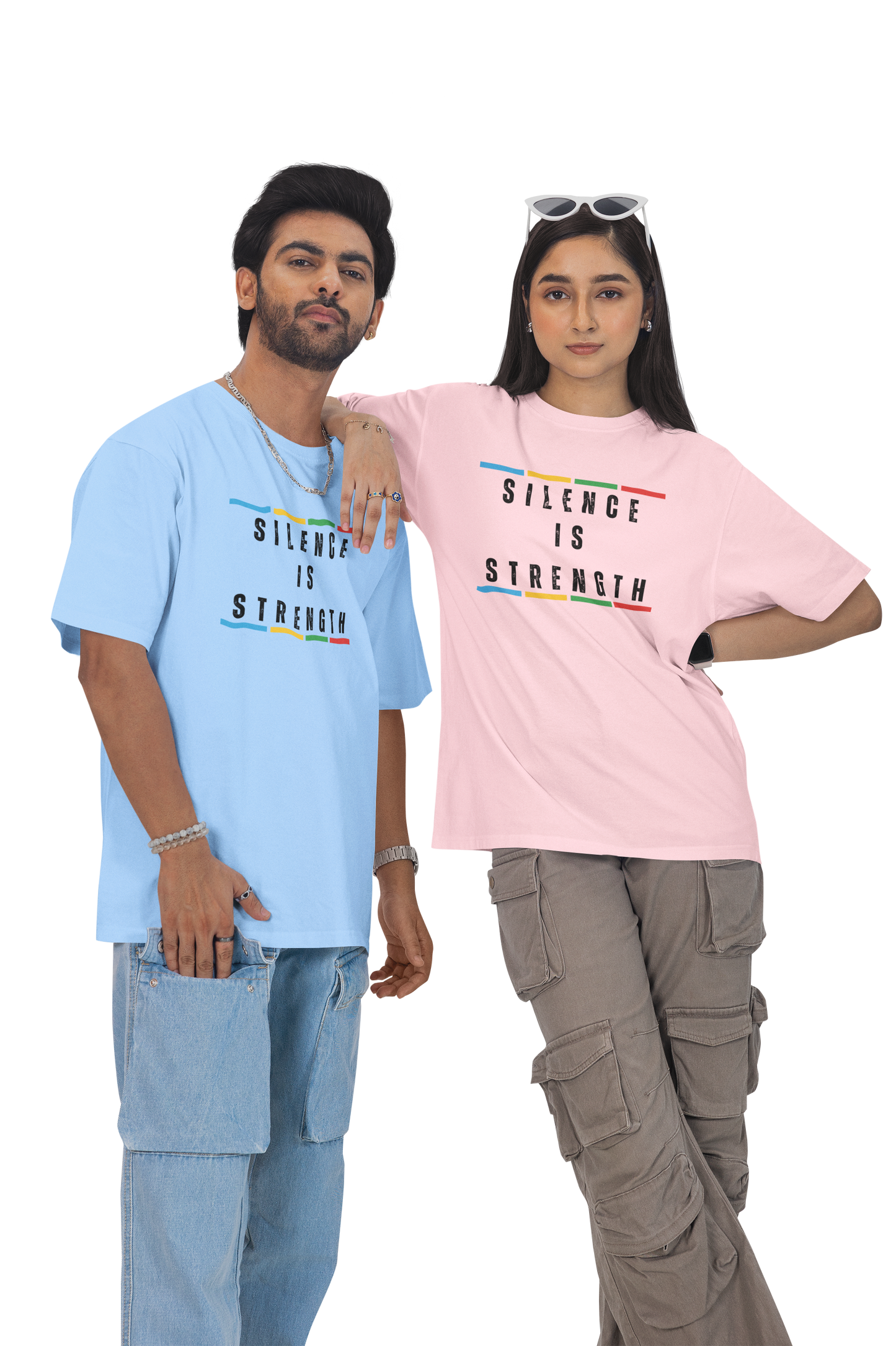 SILENCE IS STRENGTH LIGHT UNISEX OVERSIZED TSHIRT