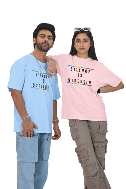 SILENCE IS STRENGTH LIGHT UNISEX OVERSIZED TSHIRT