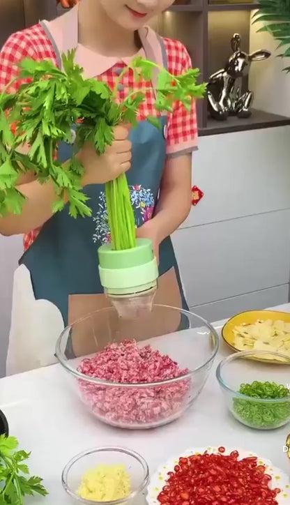 🥕 4-in-1 Portable Electric Vegetable Cutter Set | Wireless Food Chopper