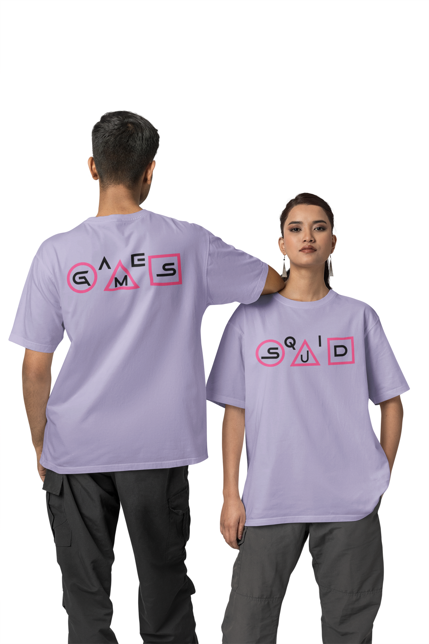 SQUID GAME FRONT BACK PRINTED - OVERSIZED TSHIRT LIGHT