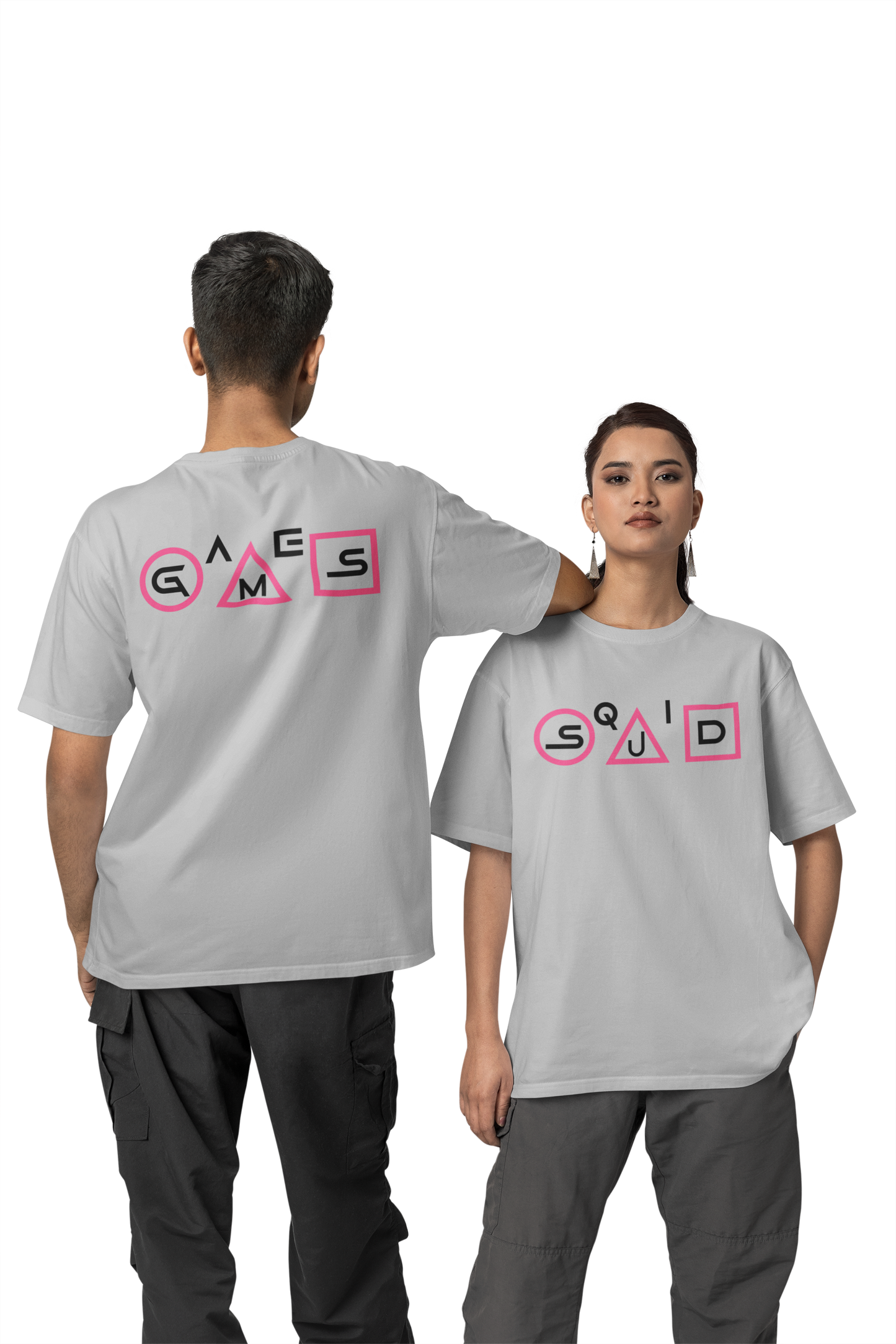 SQUID GAME FRONT BACK PRINTED - OVERSIZED TSHIRT LIGHT