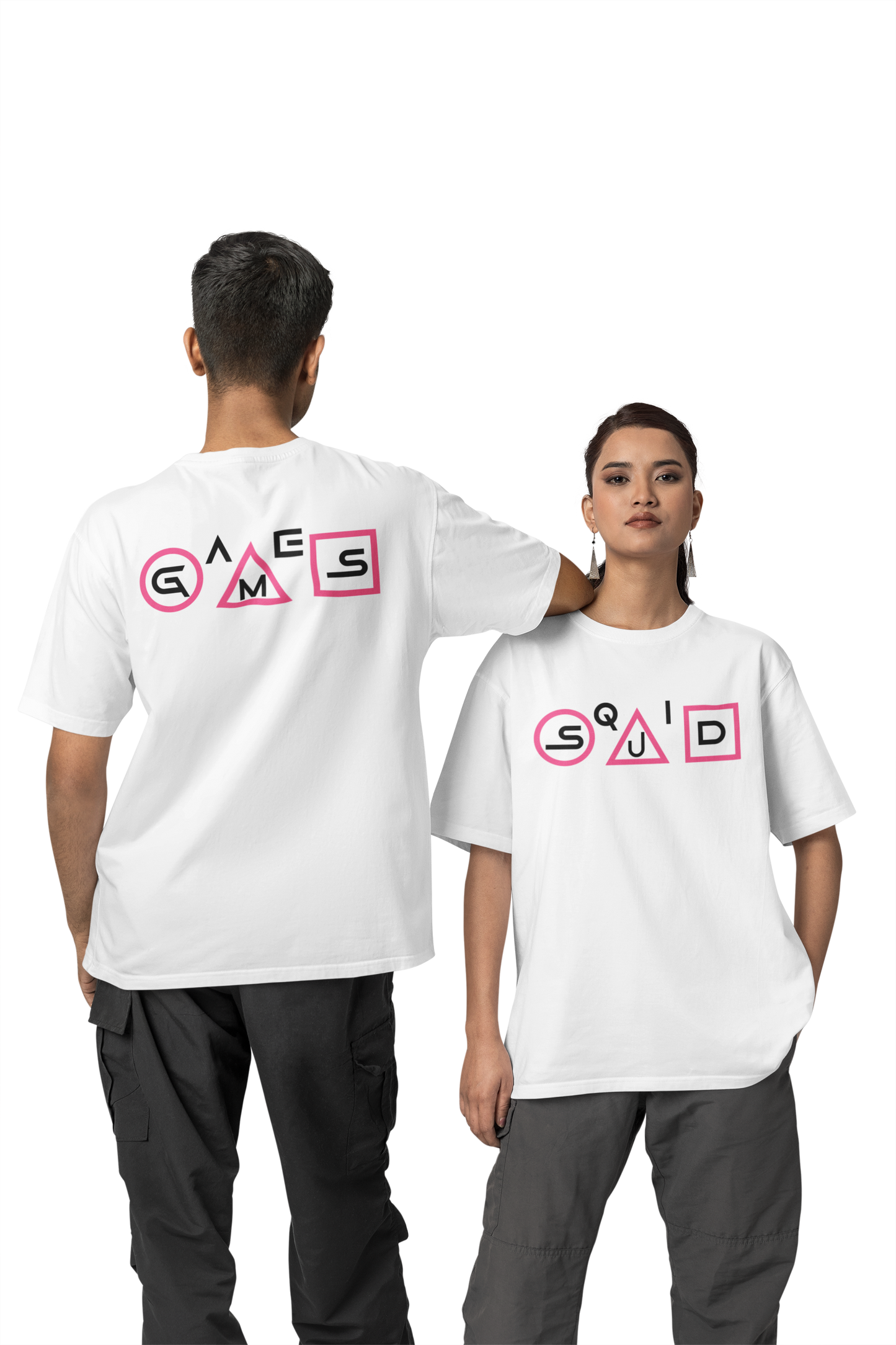 SQUID GAME FRONT BACK PRINTED - OVERSIZED TSHIRT LIGHT
